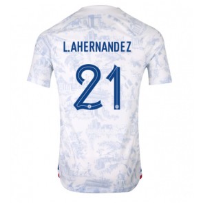 Frankrike Lucas Hernandez #21 Bortatröja VM 2022 Kortärmad